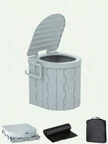 Portable Toilet, Emergency Toilet Kit - Foldable, Reusable, Includes Waste Solidifier Gel, High-Quality Outdoor Trash Bags, Compact Size For Outdoor Use, Suitable For Camping/Hiking, Car Emergency, RV Travel, And Disaster Preparedness - Multicolor - View 1