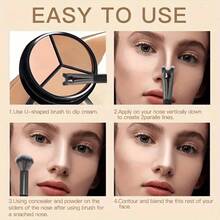 U-Shaped Dual-Ended Nose Contouring Makeup Brush, Suitable For Facial Shading And Highlighting, An Essential Cosmetic Tool - Stellar - View 9