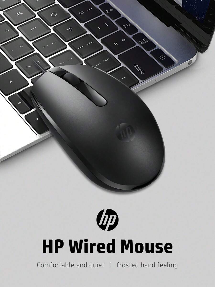 HP 惠普有线光电鼠标，小巧紧凑型电脑鼠标，符合人体工学的USB鼠标，适用于办公和商务环境，兼容Windows、Mac OS、笔记本电脑和台式电脑。 - 查看 1