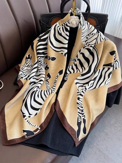 1 Stück 90cm lässiger Fischgrätmuster Leinen-Optik Strandschal Tuch Modeschal Kopftuch Tragetasche, geeignet als Reiseaccessoire für den Urlaub