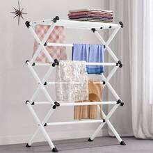 3 Tier Clothes Airer Dryer Metal Laundry Horse Drying Rack Indoor Outdoor Patio - A - View 2