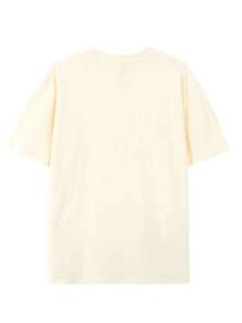 I RATHER BE TIRED THAN BROKE Letter Print Spring And Summer Avant-Garde Casual Loose Breathable T-Shirt, Crew Neck Pullover, 230g Pure Cotton, Slightly Stretchy Soft Fabric, Fashionable Design, Suitable For Young Men's Daily Outings, Showing Personality Style. - 米色 - 查看 5