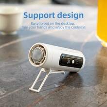 ENSSU Portable Handheld Fan, 5-Speed Adjustable Summer Outdoor Evaporative Cooling Fan, Multifunctional Waist Fan, Clip-On Fan, Neck Fan With LED Display, Can Be Used As Flashlight, 3000mAh Long-Lasting Camping Fan, Rechargeable USB Mini Fan, Hands-Free Fan, Body Fan, Desk Fan, Travel Essential, Portable Cooling Device, Shirt Clip Fan, Construction Worker Fan - Multicolor - View 8