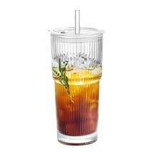 2 PCS Drinking Glass Sets With Straws And Lids, Contain 2 Glass Cups, 2 Lids, 2 Straws And Brush, Best For Iced Coffee, BOBA, DIY Drinking, Great Gift For Helloween, Christmas, Thanks Giving - 白色 - 查看 13