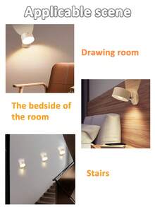 LED Double-Sided Touch Control Wall Lamp, 3 Lighting Modes: White, Warm, Neutral, Suitable For Room, Living Room, Hallway, Corridor, Office, Study, Bedside Nightlight, Wall Lamp & Table Lamp 2-In-1 - Touch Lights - View 7