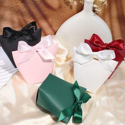 5/10 Hộp Quà Tặng Kẹo Sang Trọng Có Nơ Ruy Băng Satin, Hộp Quà Tặng Cao Cấp Cho Tiệc Cưới, Tiệc Cô Dâu, Tiệc Em Bé, Tiệc Sinh Nhật, Giáng Sinh, Lễ Tốt Nghiệp, Lễ Quốc Khánh, Quà Tặng Khách Mời Cho Tiệc Ngày Lễ, Hộp Quà Tặng Kẹo Sô Cô La và Đồ Ăn Vặt.