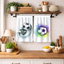 2/4/6 piezas Juego, Paños de cocina con estampados temáticos de partidos de fútbol, Paños modernos de microfibra súper absorbentes, Paños de té para cocinar y hornear, Paños de limpieza, Toallas de mano, Muy suaves y absorbentes, Decoración de cocina, Regalos para vecinos, madres, cumpleaños, inauguración de la casa para amigos, Artículos esenciales de cocina, Necesidades diarias - Multicolor - Ver 6