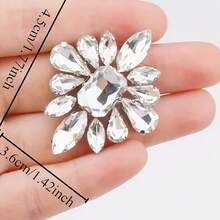 1pc White Crystal Rhinestone Sticker, Multi-Size, Flower Hotfix Rhinestone DIY Clothing, Shoes, Bags, Jewelry Accessories - Multiple Styles - View 11