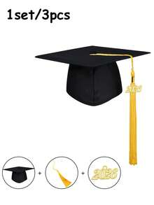 3pcs/1pc Unisex Matte Graduation Cap, 2026 Charming Graduation Cap, Adjustable Size Bachelor Cap, Tassel Decor Doctor Cap, Master Cap, Suitable For High School And Bachelor/Master Graduation Ceremony Photo - Multicolor - View 13
