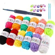 Lawkeman 14/24/36支迷你编织线，14/24/36种颜色，舒适混纺线，适用于DIY工艺品、服装缝纫、手工围巾和帽子编织（颜色随机，包装随机） - 彩色 - 查看 19