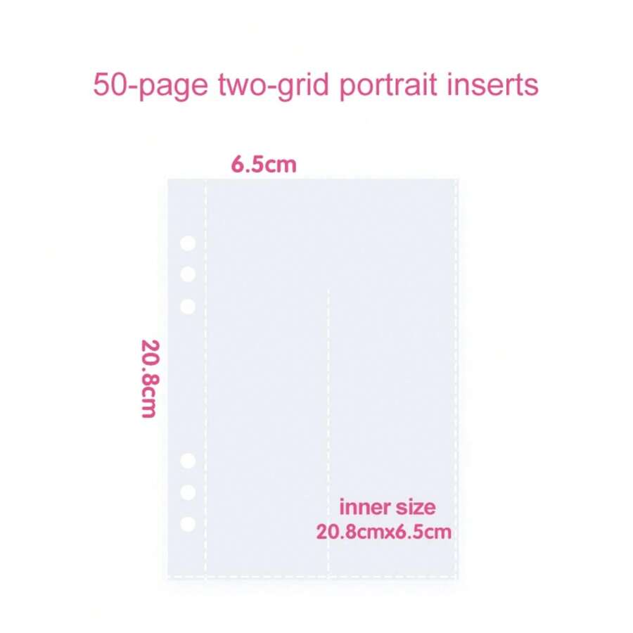 A5 Loose Leaf Binder, Ins Style Ring Binder, PP Peel-Off Notebook, Inner Core Cover, Notepad, Diary, Office Planner B4LW - 50P 2grid Portrait - View 1