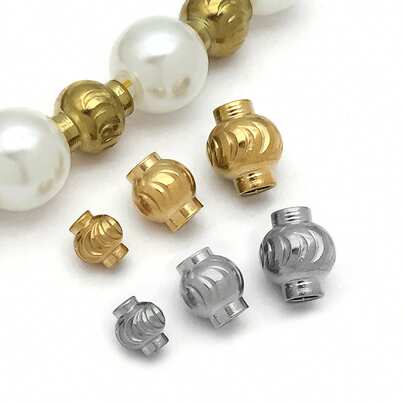 5pcs Stainless Steel Lantern Shape Spacer Beads For Jewelry Making DIY Necklace Bracelet Jewelry Supplies Accessories
