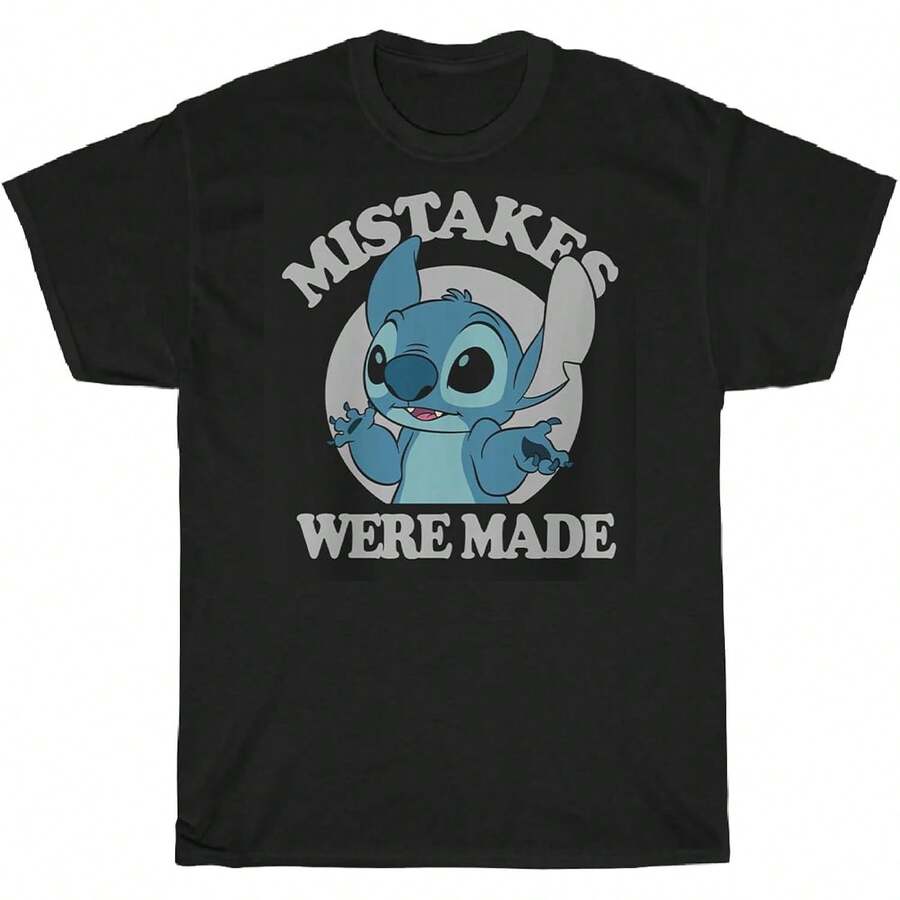 Lilo And Stitch Mistakes Were Made Adult T-Shirt Holiday Outfits For Women,Summer Holiday Outfits,Tops For Women,Summer Tops,Summer Clothes,Men Clothes,Funny T Shirts,Graphic Tee,Girls Clothes,Clothes For Girls,Boys Clothes,Girls Holiday,Holiday Essential - Black - View 1