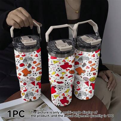 1 قطعة/5 قطع كوب قهوة من الفولاذ المقاوم للصدأ معزول بالفراغ بسعة 30 أونصة، بتصميم كأس كرة القدم والمرمى، كوب سفر من الفولاذ المقاوم للصدأ، خيار هدية خاص لمشجعي كرة القدم واللاعبين وأعضاء الفريق