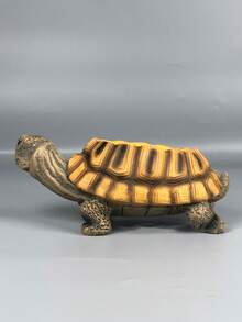 1pc Realistic Turtle Shaped Planter, Handpainted Resin Material, Durable Weatherproof Outdoor Decor For Patio, Balcony, Garden, Pond, Aquarium, Can Plant Succulents, Rustic Home & Garden Ornament, Housewarming Gift - Flowerpot - View 8