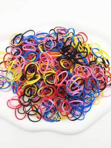 500pcs New Disposable Hair Ties, Hair Elastics, Hair Bands, Hair Accessories - Multicolor - View 5