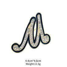 1pc Cute Zinc Alloy Rhinestone & Enamel 26 English Letter Brooch, Suitable For Women's Daily Wear - Gold and Black - View 26