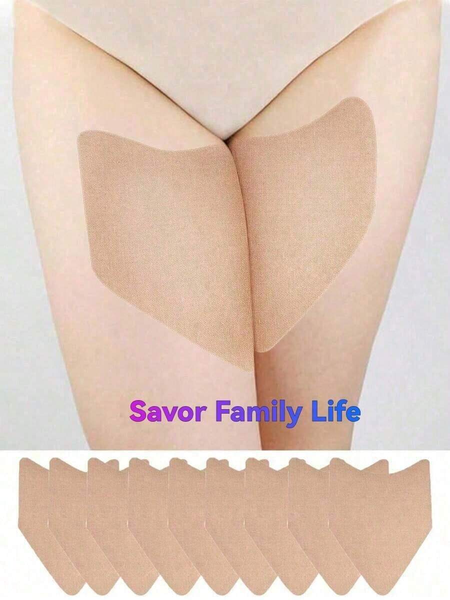 2pcs Anti-Chafing Thigh Bands, Thigh Friction Tape, Transparent Protective Pads, Suitable Women's Inner Thighs And Calves, Comfortable 3MQB - 薄款 - 查看 1