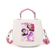 K-POP Devil And Plave Cartoon Print Handbag, Cute Pink Crossbody Bag, Aesthetic Style Fandom Shoulder Bag - Multicolor - View 8
