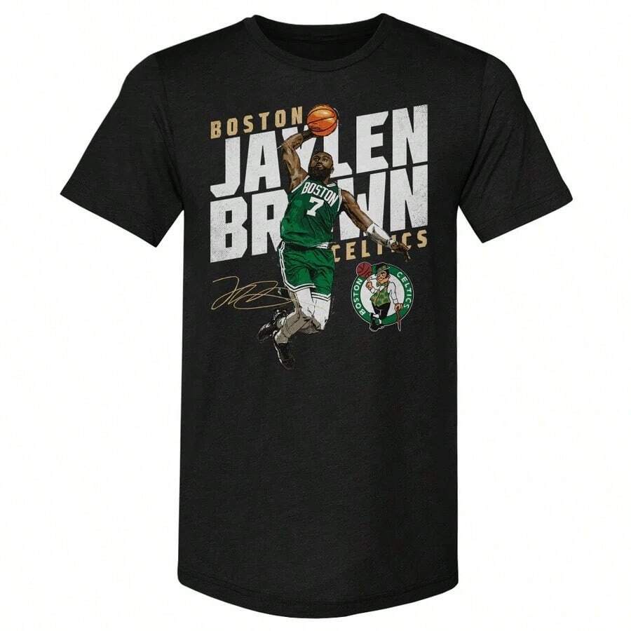 Men-Premium-T-Shirt-Tri-Black_Jaylen Brown B Oston Celtics Slant - 黑色 - 查看 1