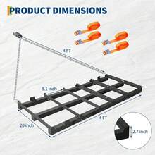 Grada de arrastre resistente 4 pies – Grada de remolque detrás la calzada para grava/piso/arena, 4 cinturones de seguri-dad, cadenas y soportes de peso, se adapta a tractor/UTV/segadora. - negro - Ver 2