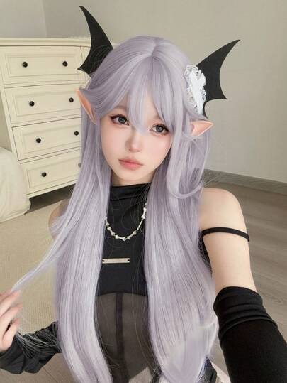 alicegarden Tóc giả tổng hợp dài 34 inch với kiểu dáng thẳng tự nhiên, màu bạc tuyệt đẹp. Được thiết kế có mái, sản phẩm được làm từ sợi chịu nhiệt để đảm bảo độ bền. Bộ tóc giả này hoàn hảo để sử dụng hàng ngày, mang lại vẻ ngoài tự nhiên và chân thực (không bao gồm phụ kiện).