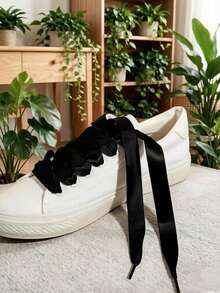 1 Par de Cadarços de Poliéster de 100cm, Acessórios de Moda / Adequado para Sapatos Planos, Sapatos de Dança, Tênis / Apenas Cadarços, Sapatos Não Incluídos - Preto - Visão 6