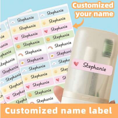 1-220pcs Custom Personalized Name Labels - Personalized Name Labels, Custom Text Stickers, Custom Birthday Gift Stickers, Waterproof & Oilproof Durable Labels, Unique One-Of-A-Kind Gift, Perfect For Home Storage Organization