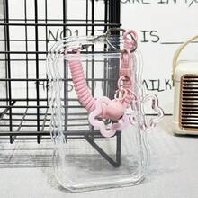 1 Set Wave-Shaped Card Holder Soft Plastic Card Sleeves With Lanyard, Portable Student/Office Supplies - Wave Shape - View 3