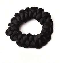 2pcs Retro Style Elastic Hair Ties, Made Of Polyester Fiber And Spandex, Designed For Women's High Ponytail Hairstyles - Multicolor - View 13