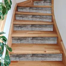 1 Roll Light-Colored Faux Wood Grain Peel And Stick Wallpaper, Non-Adhesive Waterproof Removable Decorative Sticker For Living Room, Bedroom, Kitchen, Stairs, Cabinets, Countertops, 6.97x41.73inch/17.7*106cm - Multicolor - View 8