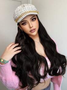 26-Inch Beret Wig With Curly Hair, Elegant And Fashionable, High-Temperature Synthetic Long Curly Wig, Suitable For Women's Daily Wear. - Multicolor - View 12