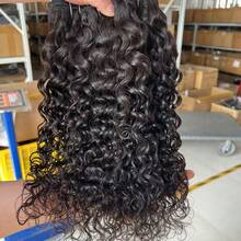 BINF Tóc giả sóng nước tự nhiên, 100% tóc Remy nguyên chất Brazil, tóc nối xoăn sâu, không rụng tóc, có thể nhuộm, tẩy, mềm mại, dệt đôi, thích hợp cho nữ sử dụng hàng ngày và đám cưới. - Natural Black - Xem 2