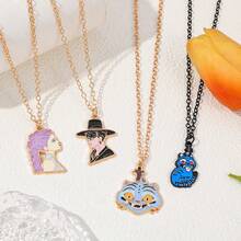 K-Pop恶魔猎人卡通人物项链吊坠 - 秦羽、露美、老虎 - 彩色 - 查看 3