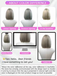 这款12英寸长的合成假发，采用自然直发造型，颜色为迷人的灰色。它带有刘海设计，并采用耐热纤维制成，确保经久耐用。这款假发非常适合日常佩戴，能够打造自然逼真的效果。 - 灰色 - 查看 10