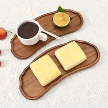 Premium Acacia Wood Serving Tray - 11.4"X4.2" Irregular Oval Design For Desserts, Snacks, Fruits & Appetizers - Perfect For Home Decor & Holiday Celebrations - Wood Color - View 11