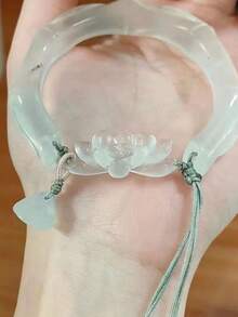 1件优雅月光莲花造型手链，简约日常及约会佩戴皆宜，节日礼物 - 手鐲 - 查看 3