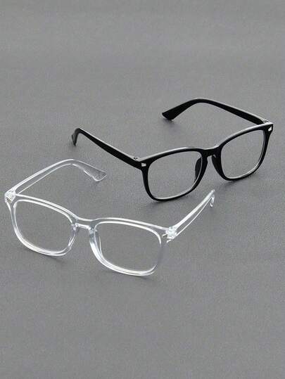 1pc Geometric Plastic Decoration Daily Vintage Fashion Classic Elegant Simple Never Outdated All-Match Couple Style Shades Basics Casual Women Clear Glasses For Outdoor Travel Daily Life Office Reading Accessories