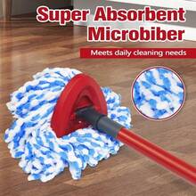 2/3 Pack Spin Mop Replacement Heads, Triangle Microfiber Mop Head Refill For 2-Tank Spin Mop System, 360° Rotating Easy Wring Mop Replacement Head, Washable Floor Cleaning Mop Heads Blue & White - 布套 2pcs+1頭 - 查看 5