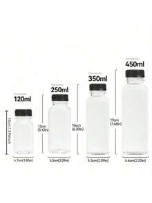 6pcs, 2oz Glass Mini Bottles With Black Caps - Small Clear Jars Essential For Travel, Suitable For Ginger Juice, Health Drinks, Juices, Samples - Multicolor - View 4
