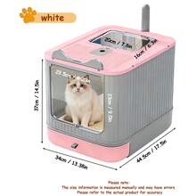 Litter Box – Extra-Large Enclosed Litter Tray With Front Drawer & Top Cover, Fully Enclosed Double-Door Entry, Rear-Attached Scoop, Shaped Like An Adorable Cat For Aesthetic Appeal And Practical Use. Its Closed Design Features Front Entry And Top Exit To Effectively Minimize Litter Scatter And Contain Odor. Available In White, Pink, And Yellow, It Also Offers An Optional Litter Mat That Traps Residue From Paws, Keeping Floors Clean And Simplifying Cleanup. - 均碼 - 查看 5