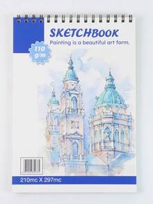 Bộ 1 sổ phác thảo khổ A4: 10 bìa khác nhau để lựa chọn, giấy dày 110gsm, sổ vẽ gáy xoắn dành cho học sinh và nghệ sĩ. - Mảnh duy nhất - Xem 18