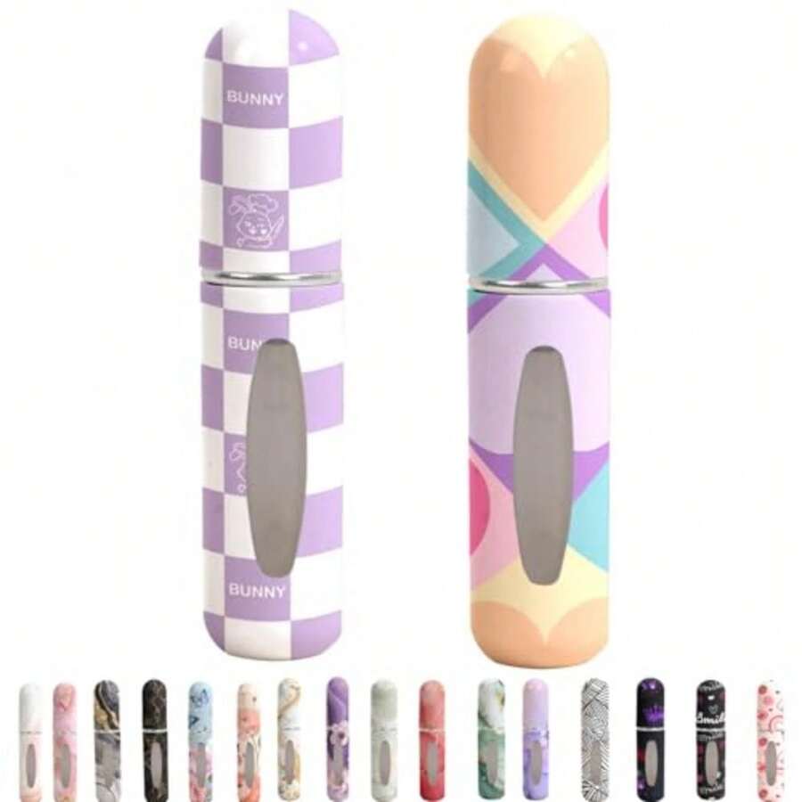 5ml Perfume Atomiser Refillable Bottles Portable Mini Spray Travel Bottle Easy To Refill Empty Atomizer Bottle For Purse Handbag Pocket LuggageBright Color Fashion Geometry - Hình học thời trang - Xem 1