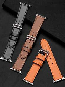 1件裝男士極簡運動手錶錶帶，適用於 38mm 40mm 41mm 42mm 44mm 45mm 46mm 49mm，相容 Series 11 10 9 8 SE 7 6 5 4 3 2 1 Ultra 3/2/1，替換 PU 皮革錶帶，橘色錶帶配件 - 橘色 - 查看 2
