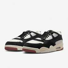 Nike Jordan Air Jordan 4 RM 舒適休閒 低筒 復古籃球鞋 男款白黑色 - 黑與白 - 查看 3
