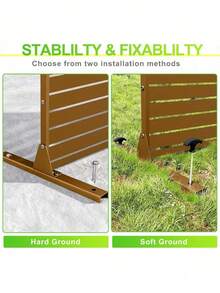 Pantalla de privacidad exterior de metal - Marrón - Ver 6