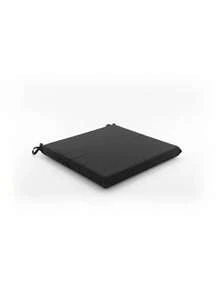 Single Chair Cushion With Ties 40x40cm – Soft Seat Pad With Foam Filling - Black - View 1