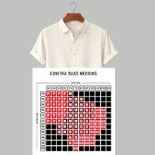 Italian Collar Shirt Short Sleeve Slim Fit Casual - 米色 - 查看 3