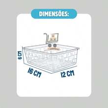 Kit 10 Cesto Organizador Multiuso Pequeno Transparente Decorativo Resistente 16x12x6cm 123Organizei - Visão 6