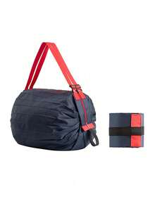 1Pc Portable Large Capacity Lightweight Foldable Shopping Bag Travel Beach Fitness Sports Storage Bag For Snacks Clothes,Handheld Supermarkets Shopping Bag Reusable Tote Pouch For Grocery Travel Storage Shoulder Bag Handbag(The Color Depth Is Random) - Multicolor - View 17